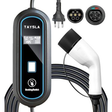 Imagem de TAYSLA Phantom Portátil Carregador EV 3,5KW 8A 10A 13A 16A Tipo 2 3.5M Cabo De Carregamento Elétrico Com Tela WallBox Plug BR Para Carro BYD Nissan Volvo