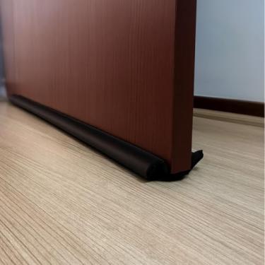 Imagem de Kit 2 Protetor Veda Porta Duplo 80cm Impermeável Anti Insetos Poeira e Vento Isolamento Térmico e Acústico para Casa e Escritório