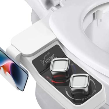 Imagem de GOESMO Acessório de bidê para vaso sanitário, bocal duplo não elétrico autolimpante (lavagem frontal/traseira) para assento de vaso sanitário de bidê, pressão de água ajustável