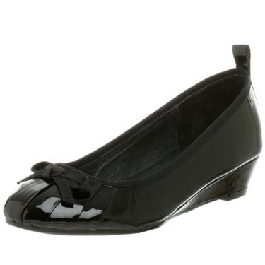 Imagem de Natural Comfort Bailarina feminina Ballet01 de salto baixo com franzido, Patente preta, 8.5