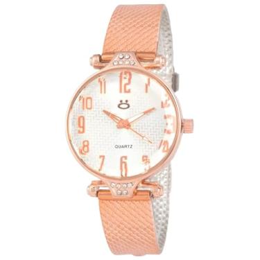 Imagem de Relógio Feminino Analógico Maria Rose Gold + Colar e Brincos | Conjunto Luxo Elegante para Presente