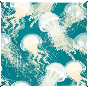 Imagem de Cobertor de praia 198 cm × 284 cm – Tapete grande à prova d'água, à prova de areia, sem areia, para 1 a 5 adultos, leve, durável, compacto para praia, viagem, acampamento, caminhada, piquenique