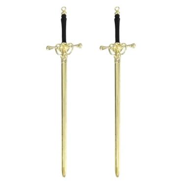 Imagem de PATIKIL 2 peças de marcador de livro de espada, espada de fantasia, alfinetes de cabelo, marcadores de livro de metal vintage, borlas com alça preta para agenda, agendador, leitor, presente de