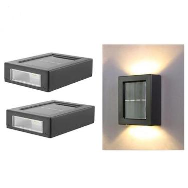 Imagem de kit 2 Arandela Solar Slim 2 Focos Luminaria Parede Externa Ip65 Á Prov