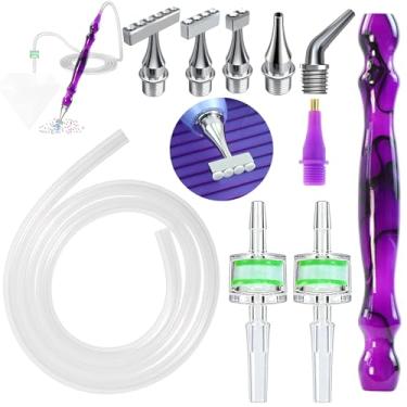 Imagem de Kit de substituição para canetas de pintura de diamante a vácuo, caneta de substituição E-Painter + 2 filtros + parafuso de aço 1/2/4/6/cotovelo multiplacers + tubo de silicone de 1 m serve para a