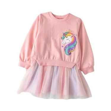 Imagem de Vestido De Princesa Unicórnio Para Meninas Primavera Outono Festa De A