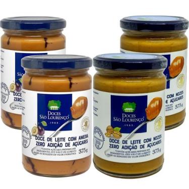 Imagem de Kit c/ 4und Doce Leite Zero SÃO LOURENÇO Ameixa e Nozes 375g