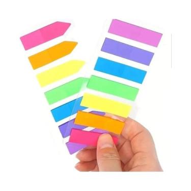 Imagem de Etiquetas Adesivas Fluorescentes PET Em 7 Cores, Notas Adesivas Para E