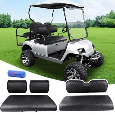 Imagem de Capas de assento de carrinho de golfe impermeáveis dianteiras e traseiras para carrinhos de golfe Yamaha G2 G8 G9 G11 G14 G16 G19 G20 G22 Capa de assento de couro PVC resistente de grau marítimo