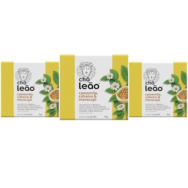 Imagem de Chá Leão Camomila, Cidreira e Maracujá 3 Caixas 30 Sachês
