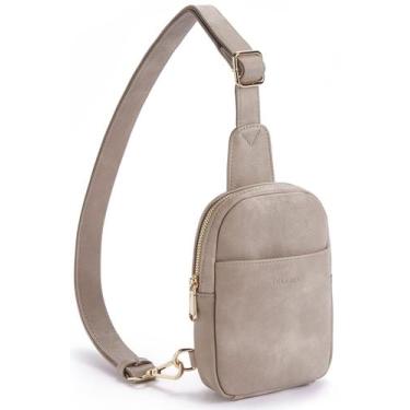 Imagem de Bolso tipo bandolera pequeño Telena de cuero sintético gris para cruza