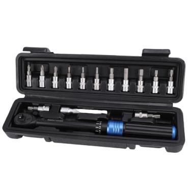 Imagem de Luocute Conjunto de Chave de Torção de Bicicleta de 15 Unidades, Chave de Catraca Ajustável de Direção Dupla de 1/4 de Polegada 2-24Nm, Com Soquetes de Broca, Chaves de Torque para