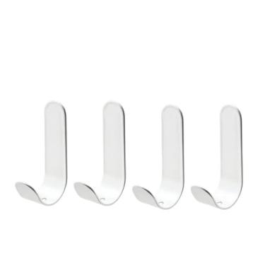 Imagem de Ganchos de parede fortes autoadesivos para toalhas, cabide de porta, bolsa para chaves, suporte de casaco, acessórios de cozinha, banheiro, organizador de casa (branco-4 peças)