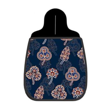 Imagem de Lixeira De Carro Organizador Lixinhocar Floral Arabesco Marinho