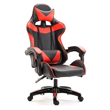 Imagem de Cadeira de jogo de computador para escritório em casa, encosto ergonômico e ajuste de altura do assento, cadeira giratória