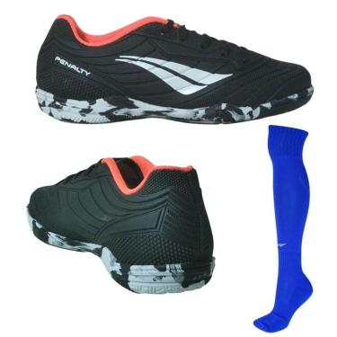 Imagem de Chuteira Futsal Penalty Matis Infantil Preto Meião Matis-Unissex