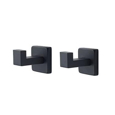 Imagem de U5GAAALPPQ9 Gancho de parede preto fosco ganchos de aço inoxidável para toalhas de banheiro, cozinha, escritório, casa, armazenamento, gancho, cabideiro, cabide