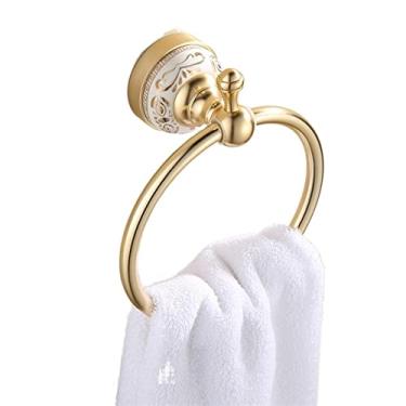Imagem de HHHJQFAAT s Suporte de toalha dourado de luxo barra de toalha de banho acessórios de banheiro decoração de casa