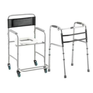 Imagem de Cadeira de Banho D30 com Andador Dobrável Reforçado Dellamed Para Idos