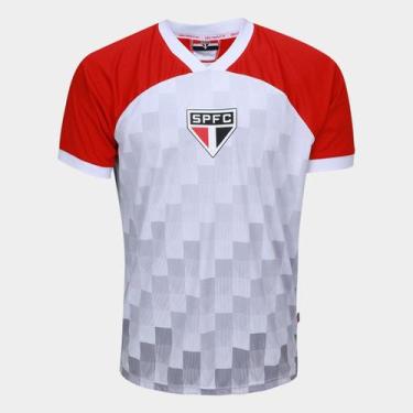 Imagem de Camiseta São Paulo Esportiva Masculina - Surf Center, Branco, Vermelho