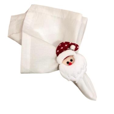 Imagem de Anel Porta Guardanapo Papai Noel Natal Decoração Mesa 10Un