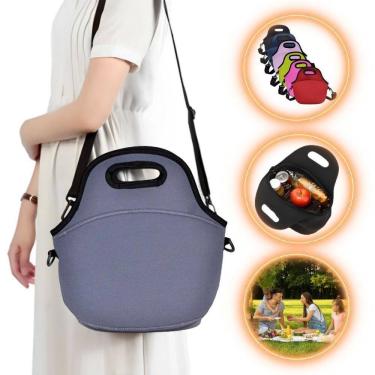 Imagem de Bolsa Lancheira Térmica Neoprene Adulto Infantil Cor Grafite