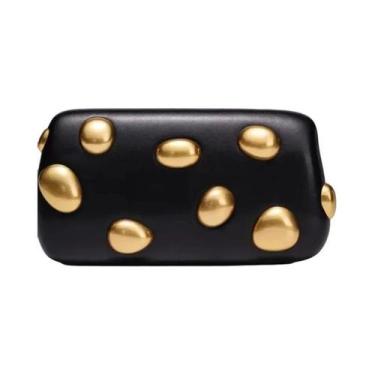 Imagem de Bolsa Clutch De Couro PU Dourado Com Fecho Metálico Para Mulheres, Bol