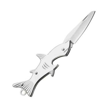 Imagem de Canivete Portátil Mini Dobrável Tático Shark EDC Ferramenta Chaveiro C