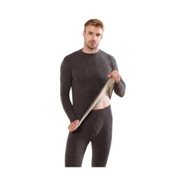 Imagem de Conjunto De Roupa Térmica Masculina De Cashmere E Seda Para Outono E I