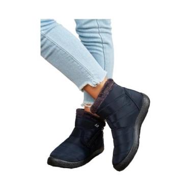 Imagem de Botas Esportivas Femininas Impermeáveis De Cano Médio Com Pelúcia E Zí