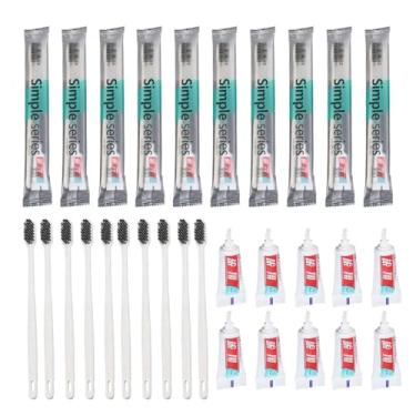 Imagem de Escova de dentes de viagem com pasta de dente, ferramenta de cuidados dentários, kit de escova de dentes – para viagem, higiene de hóspedes, banheiro, hotel, escola, férias