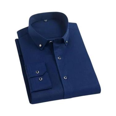 Imagem de Camisa Social Masculina Slim Fit De Manga Longa Com Punho Duplo Casual