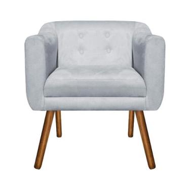 Imagem de Poltrona Decorativa Julia Suede Cinza - D'Rossi