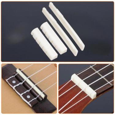 Imagem de Sela E Pestana Para Violão Acústico De 6 Cordas - Peças De Reposição E