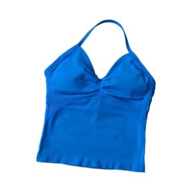 Imagem de Top De Ginástica Feminino Longline Com Alças E Costas Abertas, Top De 