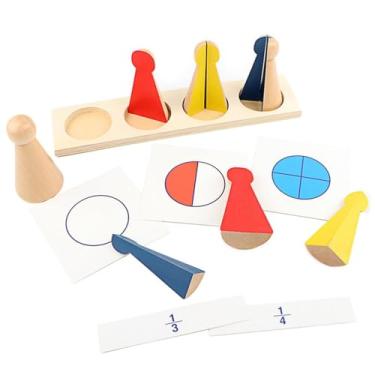 Imagem de HLS maoyi Brinquedo Educativo Montessori Matemática Frações Madeira Tabuleiro Pinos Frações Materiais Didáticos Matemática Pré-Escolar