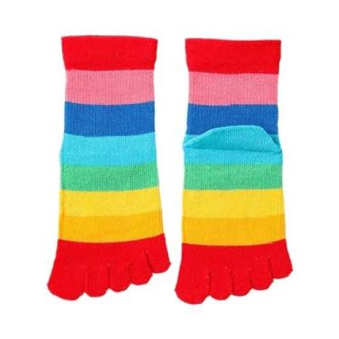 Imagem de Meias Coloridas Listradas Para Crianças, 3 Pares, 2-10 Anos, Meninos, 