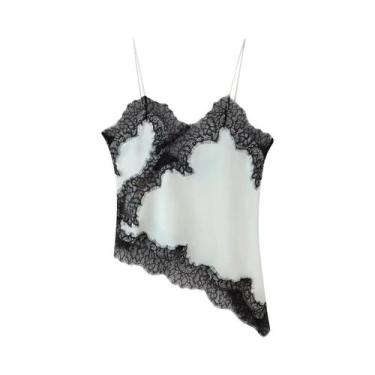 Imagem de Camisola Feminina Sem Mangas Com Rendas E Decote Ombro a Ombro, Top Se