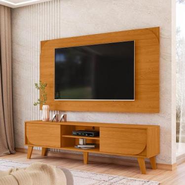 Imagem de Home Dona Para TV até 65" - Painel + Rack com Detalhe Curvo Cor:Cinamo