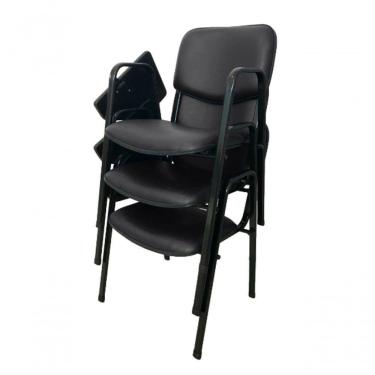 Imagem de 03 Cadeiras Universitárias Linha Hotel Auditório Preto
