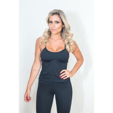 Imagem de Regata com Bojo fixo e Transparência - Suplex Preto - GG-Feminino