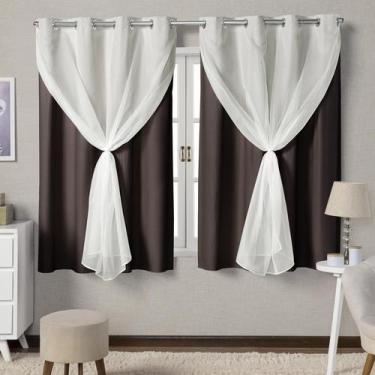 Imagem de Cortinas Blackout Com Voil Quarto Sala 2,80x1,60 Envio Imediato - Feff