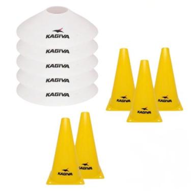 Imagem de Kit Futebol Agilidade Kagiva 10 Cones  Chapéu + Tartaruga, Branco, Ama