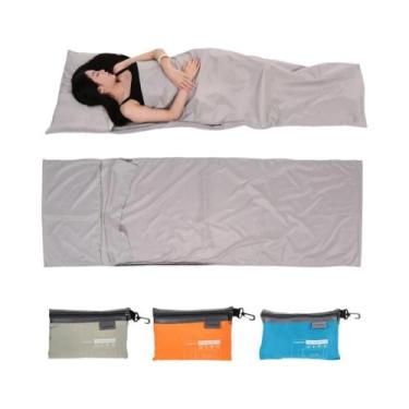Imagem de Saco De Dormir Portátil De Poliéster Pongee 70x210CM Com Fronha Para A