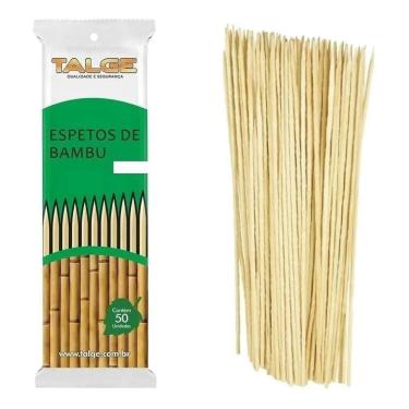 Imagem de 50 Palitos De Bambu Espeto Para Churrasco 25Cm