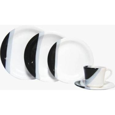 Imagem de Jogo de jantar Louças pratos e xícaras 20 peças completo de cerâmica L