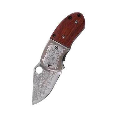 Imagem de Faca De Frutas Portátil Mini Damascus EDC Dobrável Multifuncional Para