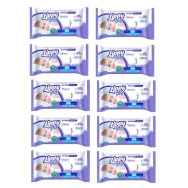 Imagem de Kit 10 Toalhas Umedecidas Lippy Baby Premium  1.000 Unidades  Extra Ma