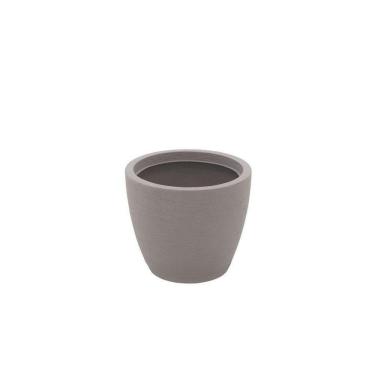 Imagem de Vaso para Plantas Asteca Redondo 32CM em Polietileno Concreto com Prato