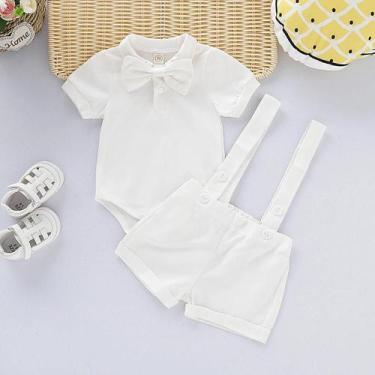 Imagem de Macacão de Bebê Recém-Nascido com Gravata Borboleta - Verão (0-24 Mese